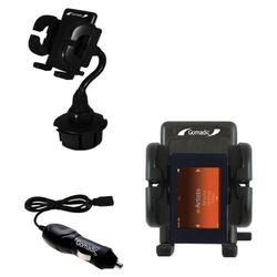 Gomadic iRiver U10 512MB Auto Cup Holder with Car Charger - Uses TipExchange
