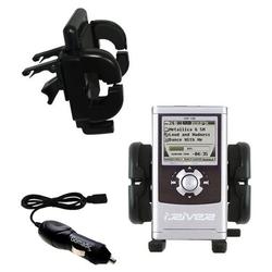 Gomadic iRiver iHP-140 Auto Vent Holder with Car Charger - Uses TipExchange