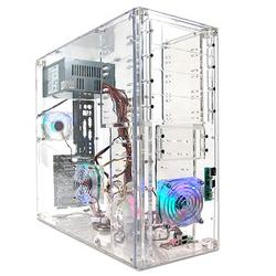 Genica 11-Bay ATX Transparent Plastic Computer Case w/3 LED Fans