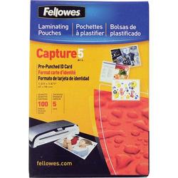 Fellowes 2 9/16 x 3 3/4 5 mil Punched Laminated Pouch 100/Pack