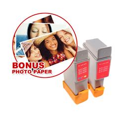 Eforcity 2-Pack Canon BCI-21 Black & Color Compatible Ink Set Bonus Photo Paper