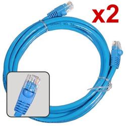 Eforcity 2PK BLUE CAT 5 CAT5E RJ-45 ETHERNET PATCH CABLE 14FT