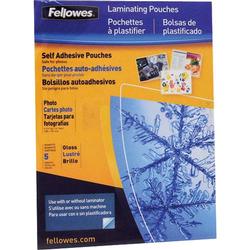 Fellowes 4 1/2 x 6 1/4 Self Adhesive Laminating Pouches, 5/Pack
