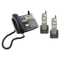 AT&T E1828 5.8GHz Cord/Cordless Telephone Answer System with 2 Cordless Handsets