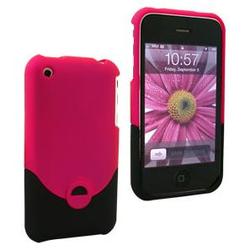IGM Apple iPhone 3G Black Pink Rubberized Slide-In Phone Shell
