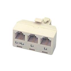 Arista 24-1435 Two-Line Triplex Jack - Ivory