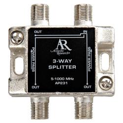 Acoustic Research Audiovox Performance Series 3-Way Antenna Splitter - F-connector Female to 3 x F-connector Female