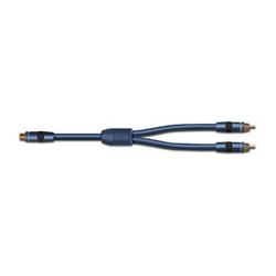 Acoustic Research Audiovox Performance Series Audio Y Adapter Cable - 1 x RCA - 2 x RCA - Blue