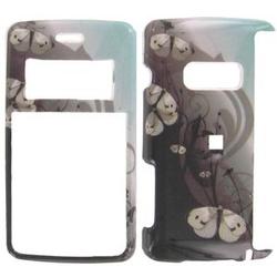 Wireless Emporium, Inc. Black & Teal w/Butterflies Snap-On Protector Case Faceplate for LG enV2 VX9100