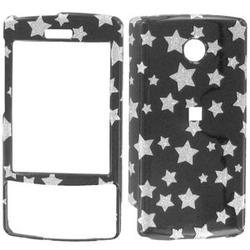 Wireless Emporium, Inc. Black w/Glitter Stars Snap-On Protector Case Faceplate for HTC Touch Diamond CDMA