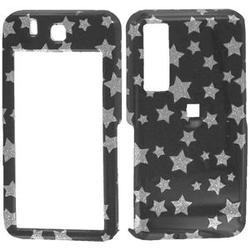 Wireless Emporium, Inc. Black w/Glitter Stars Snap-On Protector Case Faceplate for Samsung Behold T919