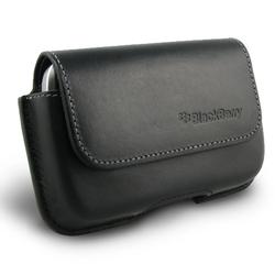 RIM Blackberry Bold 9000 Horizontal Leather Carrying Case Holster, Black [OEM] HDW-19593-001