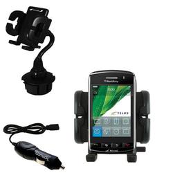 Gomadic Blackberry Storm Auto Cup Holder with Car Charger - Uses TipExchange