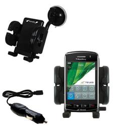 Gomadic Blackberry Storm Flexible Auto Windshield Holder with Car Charger - Uses TipExchange