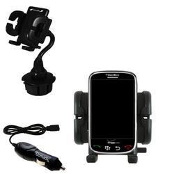 Gomadic Blackberry Thunder Auto Cup Holder with Car Charger - Uses TipExchange