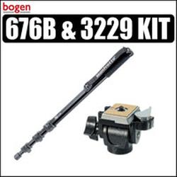 Bogen Manfrotto 676B Monopod & 234RC/3229 3D Swivel Tilt QR Head