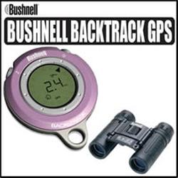 Bushnell BackTrack Personal GPS Location Finder Pink Gray With Tasco 165RBRB Essentials 8x21 Binocul