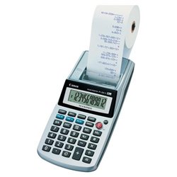 Canon P1-DH V Portable Printing Calculator - LCD - Battery, Power Adapter Powered - 1.9 x 4 x 8.1 - Silver