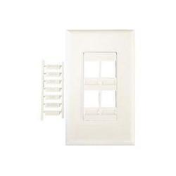 Channel Vision 4 Socket Decora-Style Faceplate - 1-Gang - White