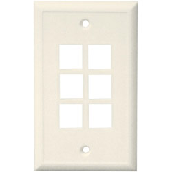Channel Vision 6 Socket Faceplate - Ivory