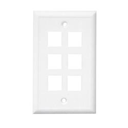Channel Vision 6 Socket Faceplate - White