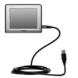 Gomadic Classic Straight USB Cable for the Amcor Navigation GPS 3750 with Power Hot Sync and Charge capabili