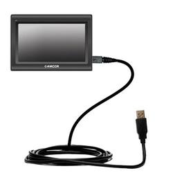 Gomadic Classic Straight USB Cable for the Amcor Navigation GPS 4500 with Power Hot Sync and Charge capabili