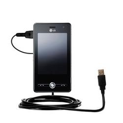 Gomadic Classic Straight USB Cable for the LG MS25 with Power Hot Sync and Charge capabilities - Bra