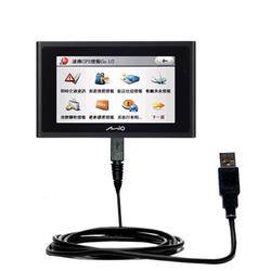 Gomadic Classic Straight USB Cable for the Mio Technology Moov 380 with Power Hot Sync and Charge capabiliti