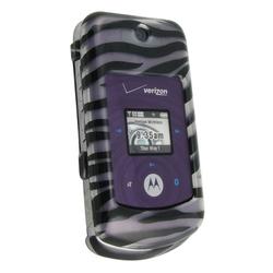 Eforcity Clip On Case for Motorola W755, Clear Zebra by Eforcity