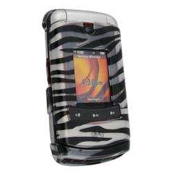 Eforcity Clip On Crystal Case for Motorola Adventure V750, Clear Zebra by Eforcity