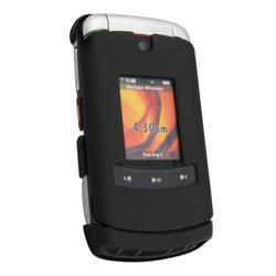 Eforcity Clip On Rubber Coated Case for Motorola Adventure V750, Black by Eforcity