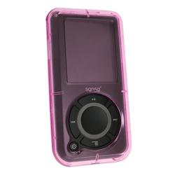 Eforcity Clip-on Crystal Case w/ Belt Clip for SanDisk Sansa e200 / e200R series MP3 player, Clear Pink by Ef