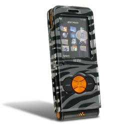Eforcity Clip on Crystal Skin Protector Case for Sony Ericsson W350 - Clear Zebra by Eforcity