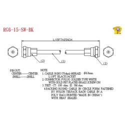 PI Manufacturing Coaxial Type F Screw-On RG6 Cable - 15ft.