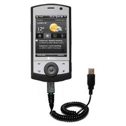 Gomadic Coiled Power Hot Sync and Charge USB Data Cable w/ Tip Exchange for the HTC P3650 - Brand