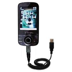 Gomadic Coiled Power Hot Sync and Charge USB Data Cable w/ Tip Exchange for the HTC Shadow II - Bran