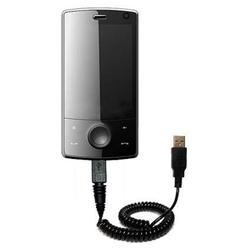 Gomadic Coiled Power Hot Sync and Charge USB Data Cable w/ Tip Exchange for the HTC Victor - Brand