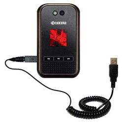Gomadic Coiled Power Hot Sync and Charge USB Data Cable w/ Tip Exchange for the Kyocera E2000 Tempo - Gomadi
