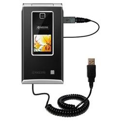 Gomadic Coiled Power Hot Sync and Charge USB Data Cable w/ Tip Exchange for the Kyocera S4000 Mako - Gomadic