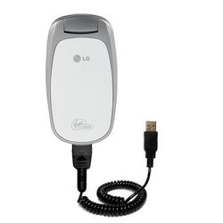 Gomadic Coiled Power Hot Sync and Charge USB Data Cable w/ Tip Exchange for the LG Aloha - Brand