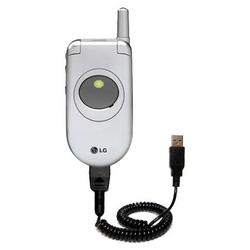 Gomadic Coiled Power Hot Sync and Charge USB Data Cable w/ Tip Exchange for the LG C1300 - Brand