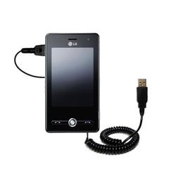 Gomadic Coiled Power Hot Sync and Charge USB Data Cable w/ Tip Exchange for the LG KS20 - Brand