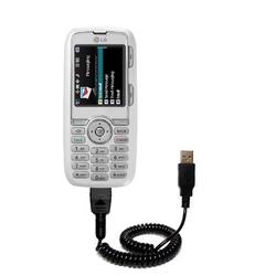 Gomadic Coiled Power Hot Sync and Charge USB Data Cable w/ Tip Exchange for the LG LX260 - Brand