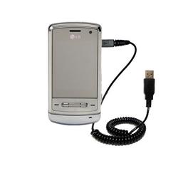 Gomadic Coiled Power Hot Sync and Charge USB Data Cable w/ Tip Exchange for the LG Shine - Brand