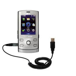 Gomadic Coiled Power Hot Sync and Charge USB Data Cable w/ Tip Exchange for the LG VX8610 - Brand