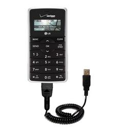 Gomadic Coiled Power Hot Sync and Charge USB Data Cable w/ Tip Exchange for the LG VX9100 - Brand