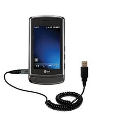 Gomadic Coiled Power Hot Sync and Charge USB Data Cable w/ Tip Exchange for the LG VX9700 - Brand