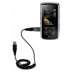 Gomadic Coiled Power Hot Sync and Charge USB Data Cable w/ Tip Exchange for the LG Venus - Brand