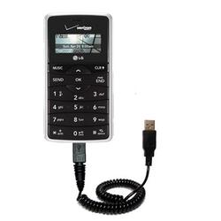 Gomadic Coiled Power Hot Sync and Charge USB Data Cable w/ Tip Exchange for the LG enV2 - Brand